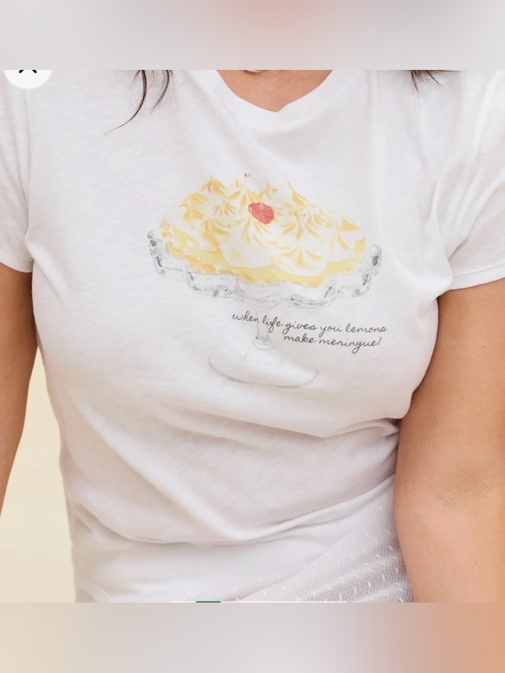 Boxy Aerie Lemon Meringue Pie white 100% cotton t shirt XXL Women’s top